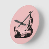 Horloge Ronde Deux bananes amoureuses (Angle)