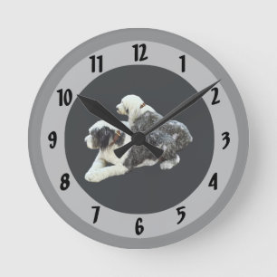 Horloge Ronde Deux chiens de berger