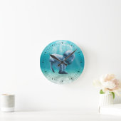 Horloge Ronde Deux lamantins nageant (Maison)