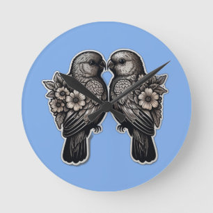 Horloge Ronde Deux oiseaux
