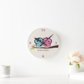 Horloge Ronde Deux Pink et Blue Owl (Maison)