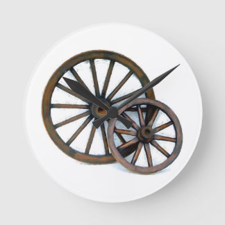 Horloge Ronde Deux roues en Wagon