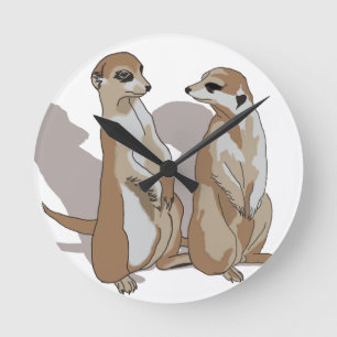 Horloge Ronde Deux Terriens avec des ombres