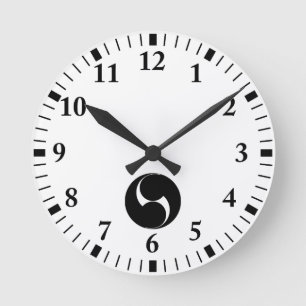Horloge Ronde Deux tourbillons dans le sens des aiguilles d'une