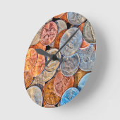 Horloge Ronde Devise de pièce (Angle)