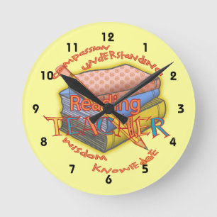 Horloge Ronde Devise de professeur de lecture