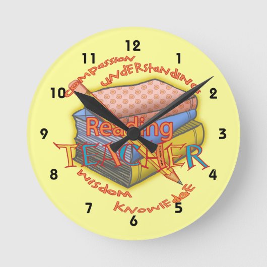 Horloge Ronde Devise de professeur de lecture (Recto)