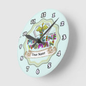 Horloge Ronde Devise d'infirmière scolaire (Angle)
