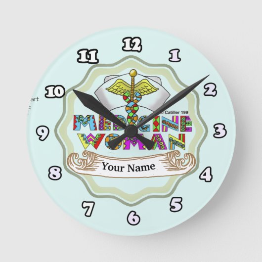 Horloge Ronde Devise d'infirmière scolaire (Recto)