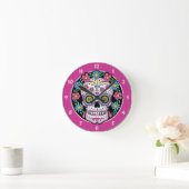 Horloge Ronde Dia de los Muertos Skull (Maison)