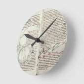 Horloge Ronde Diagrammes des mesures et du texte (vélin) (Angle)