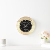 Horloge Ronde Diamant Confetti Or 50e Anniversaire de Mariage (Maison)