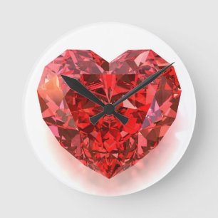 Horloge Ronde Diamant rouge