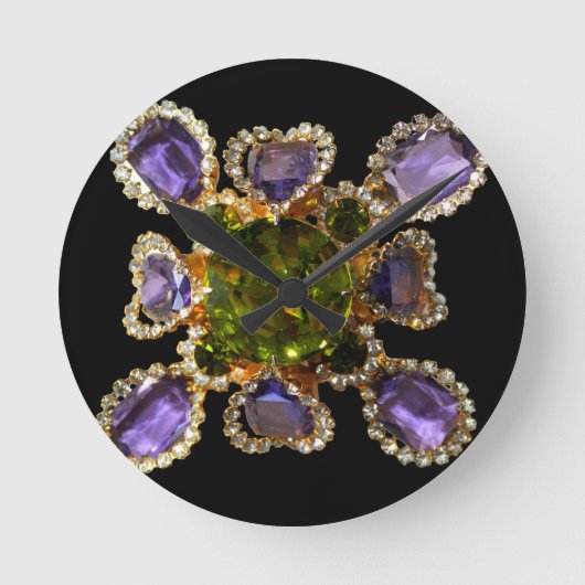 Horloge Ronde Diamants d'améthyste violet Emeralds bijoux (Recto)