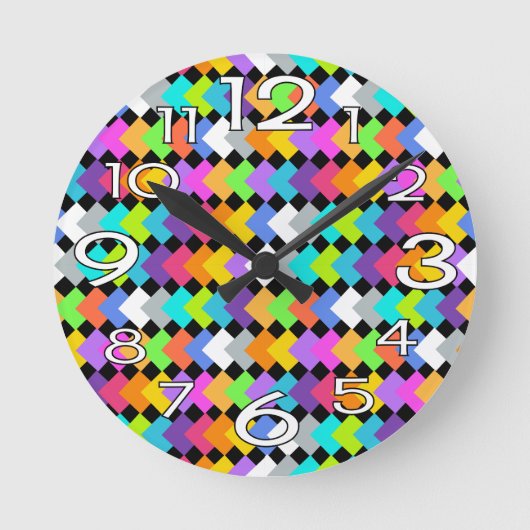 Horloge Ronde Diamants de néon (Recto)