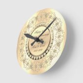 Horloge Ronde Diamants d'or de luxe 25e anniversaire Mariage (Angle)