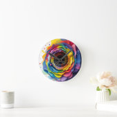 Horloge Ronde Diaphragme coloré abstrait (Maison)