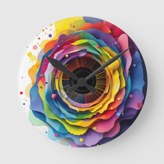 Horloge Ronde Diaphragme coloré abstrait (Recto)