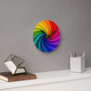 Horloge Ronde Diaphragme coloré abstrait