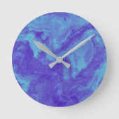 Horloge Ronde Diffusion Abstraite bleu violet (Recto)