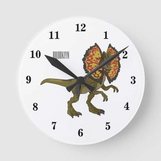 Horloge Ronde Dilophosaurus dessin animé (Recto)
