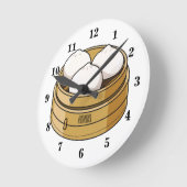Horloge Ronde Dim sum dessin animé (Angle)