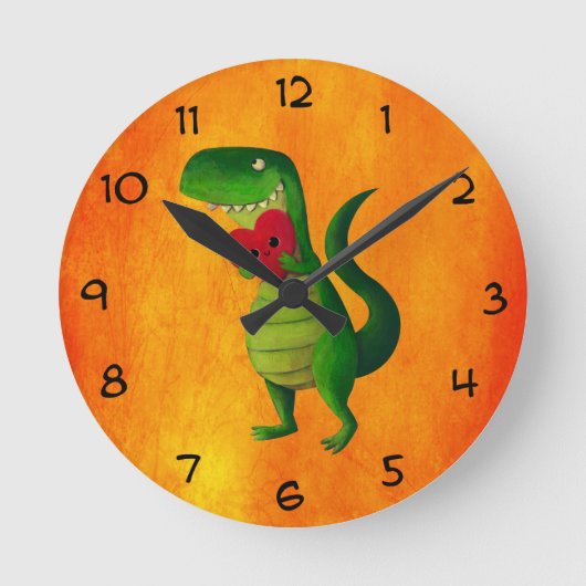 Horloge Ronde Dinosaur Love (Recto)