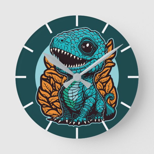 Horloge Ronde Dinosaure Bébé mignon (Recto)