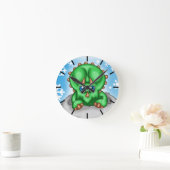 Horloge Ronde Dinosaure de Noël (Maison)