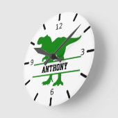Horloge Ronde Dinosaure personnalisé (Angle)