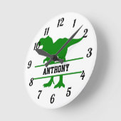 Horloge ronde Dinosaure personnalisée (Angle)