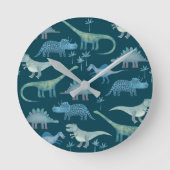 Horloge Ronde Dinosaure vert (Recto)