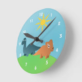 Horloge Ronde Dinosaures (Angle)