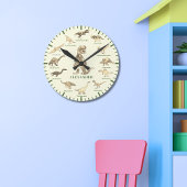 Horloge Ronde Dinosaurs with name Personalized