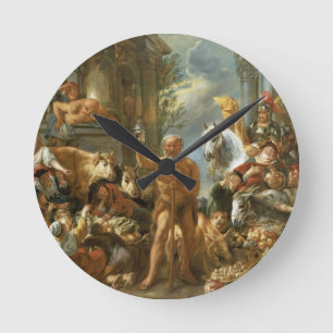 Horloge Ronde Diogène recherchant un homme honnête, c.1650-55