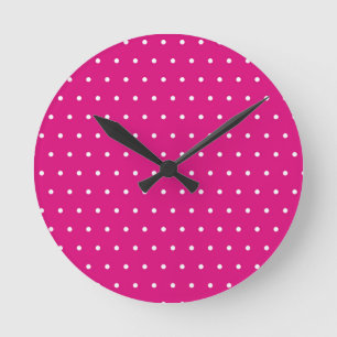 Horloge Ronde Diplôme de Casquette Pois rose