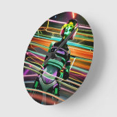 Horloge Ronde Disco spatial zombie (Angle)