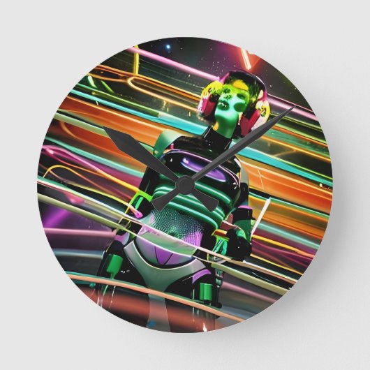 Horloge Ronde Disco spatial zombie (Recto)