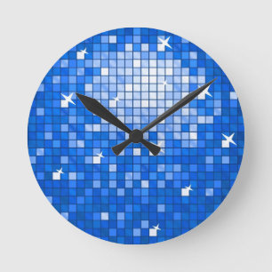 Horloge Ronde Disco Tiles