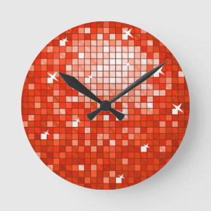 Horloge Ronde Disco Tiles