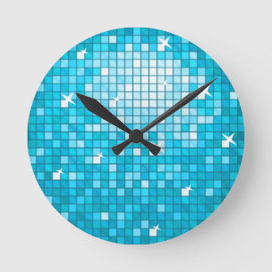 Horloge Ronde Disco Tiles
