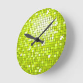 Horloge Ronde Disco Tiles Lime wall clock (Angle)