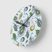 Horloge Ronde Diverses plumes colorées (Angle)