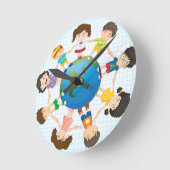 Horloge Ronde Diversité mondiale (Angle)