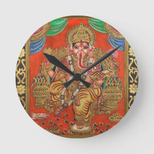 HORLOGE RONDE DIVINITÉ INDOUE DE SEIGNEUR GANESH