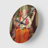 Horloge Ronde Divinité indoue d'éléphant asiatique de Ganesh (Angle)
