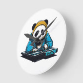 Horloge Ronde DJ Kawaii Panda (Angle)