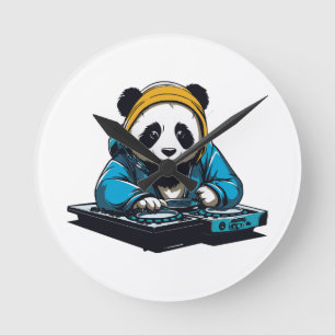 Horloge Ronde DJ Kawaii Panda