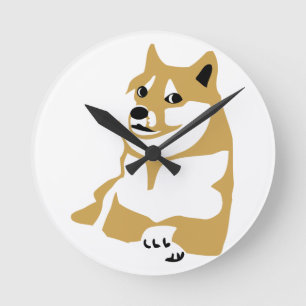 Horloge Ronde Doge - meme d'Internet