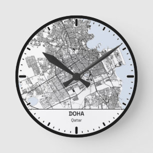 Horloge Ronde Doha Clock City Line Art